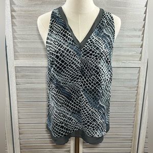 BANANA REPUBLIC Layered Snake Print Tank Top Gray Black White-XS